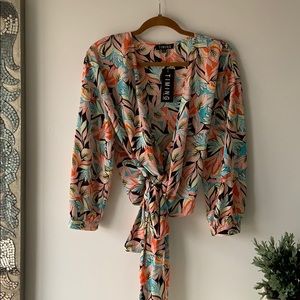 Long sleeve wrap shirt